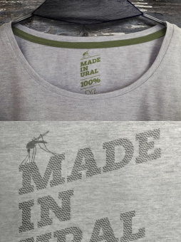 Футболка  серая "Made in UR"  размер  M