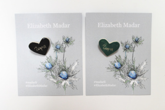 Брошь "Сердце"горы керамика