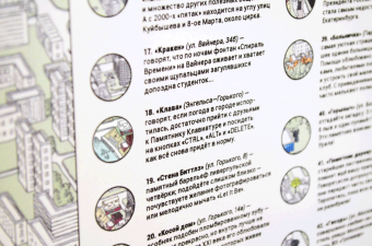 Авторская карта народных топонимов г.Екатеринбурга, формат А1, в тубусе с наклейкой на русском языке