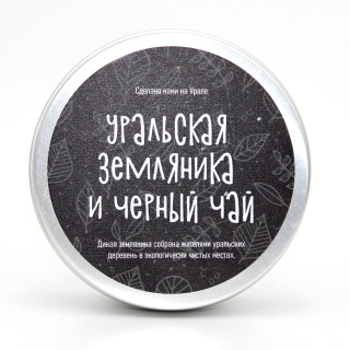 Черный чай с сублимированной земляникой  жест.банка 65гр. УСВ Черный чай с сублимированной земляникой  жест.банка 65гр. УСВ
