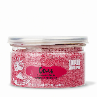 Соль с малиной и острым перцем 100гр. ПЭТ банка ДБС Соль с малиной и острым перцем 100гр. ПЭТ банка ДБС