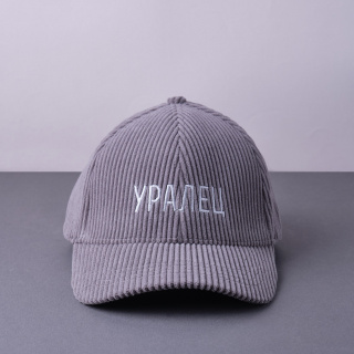 Бейсболка серая вельветовая 16934.10