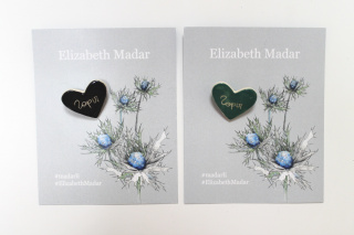 Брошь "Сердце"горы керамика