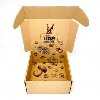 Коробка с принтом средняя 20*19*10 см производствоЕль