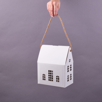 Коробка-кормушка ДОМИК  с веревкой, 24*12*20см производствоЕль