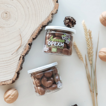 Лесные орехи в молочном шоколаде 105 гр ПЭТ банка УСВ